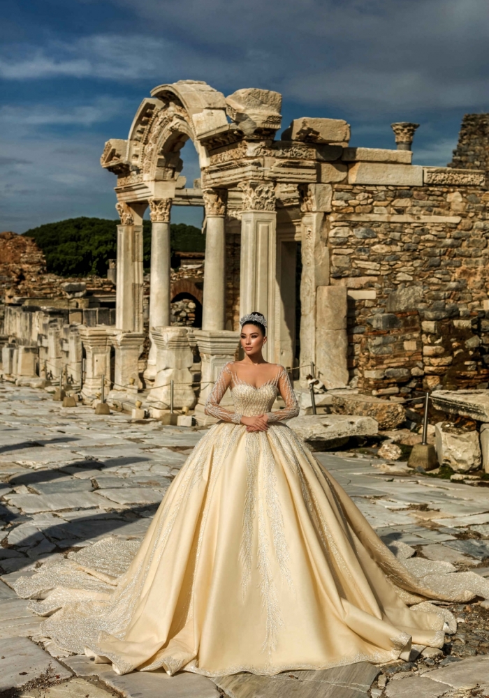 Emerald wedding dress